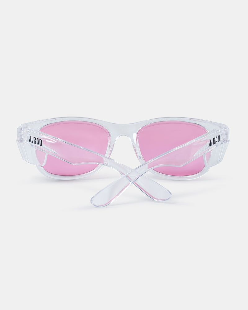 BAD LUCID™ POLARISED SAFETY SUNGLASSES (CLEAR/PINK) - BAD WORKWEAR